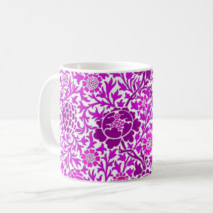 Jacobäisches Blumenmuster, Amethystpurpur und Lila Kaffeetasse