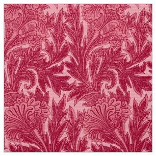 Jacobean Blumen-Damast, pinkfarben und hellrosa Stoff