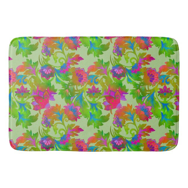 Jacobean Floral Twist Kreide Badematte (Vorderseite)