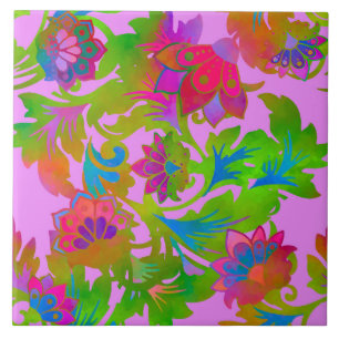 Jacobean Floral Twist Rouge Fliese