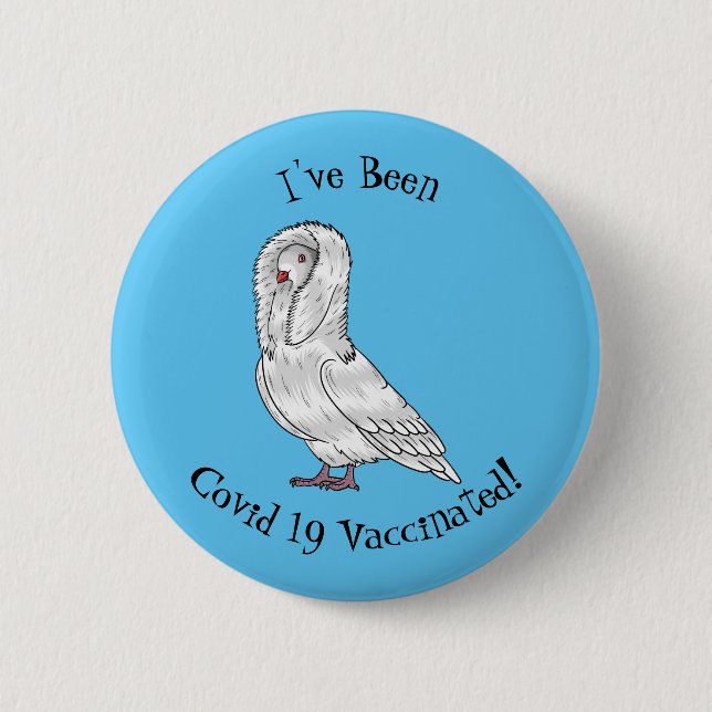 Jacobin-Taube-Cartoon Button (Vorderseite)