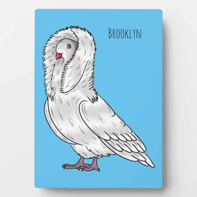 Jacobin-Taube-Cartoon Fotoplatte (Vorderseite)