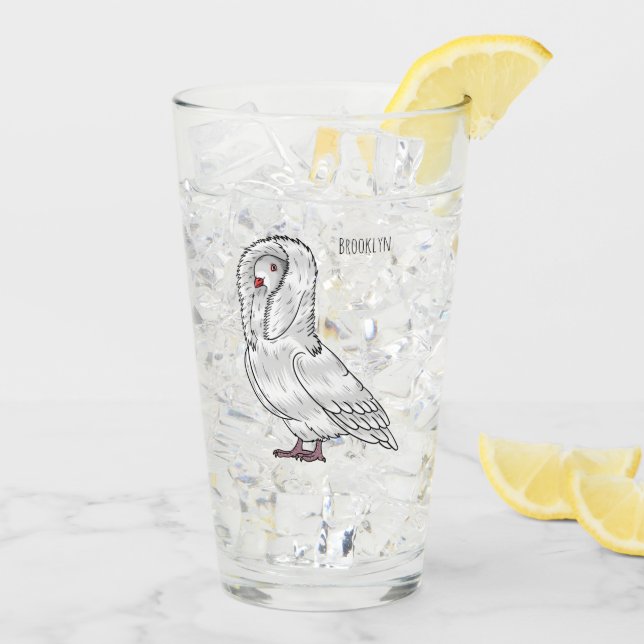 Jacobin-Taube-Cartoon Glas (Rückseite Ice)