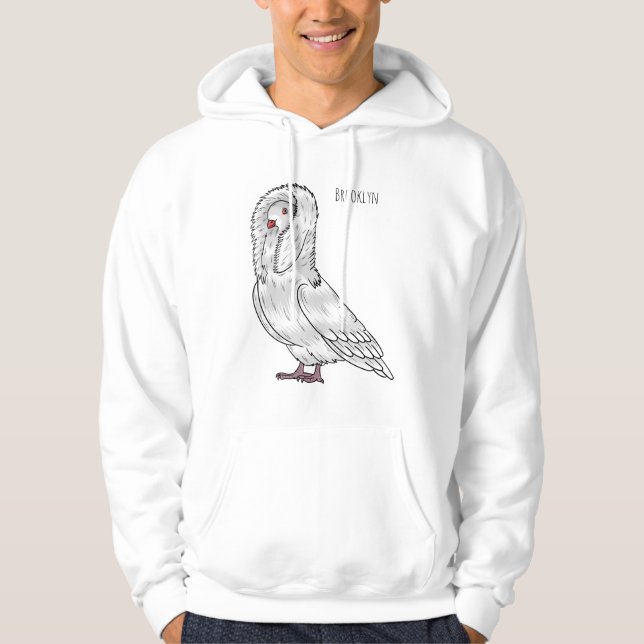 Jacobin-Taube-Cartoon Hoodie (Vorderseite)