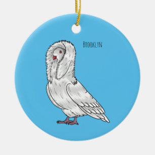 Jacobin-Taube-Cartoon Keramik Ornament