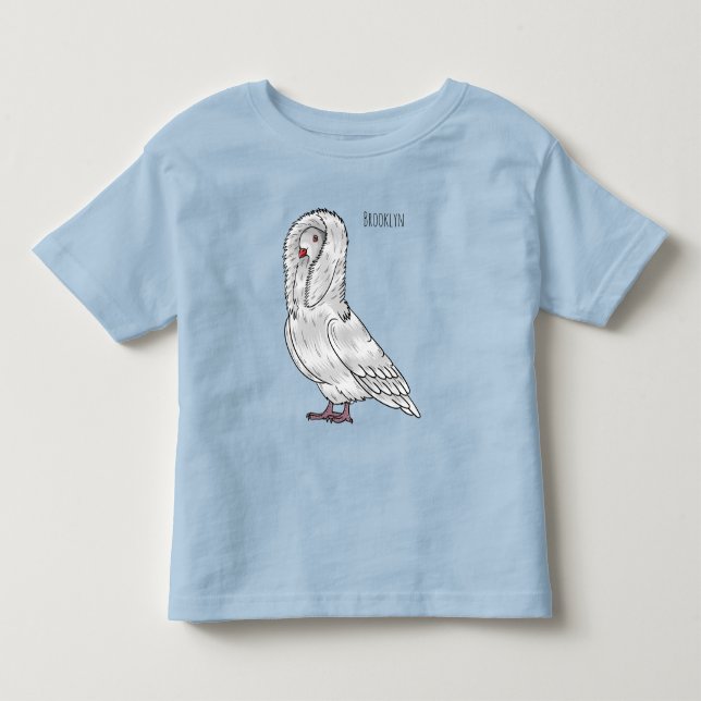 Jacobin-Taube-Cartoon Kleinkind T-shirt (Vorderseite)