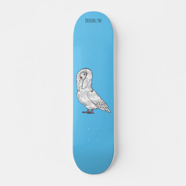 Jacobin-Taube-Cartoon Skateboard (Vorne)