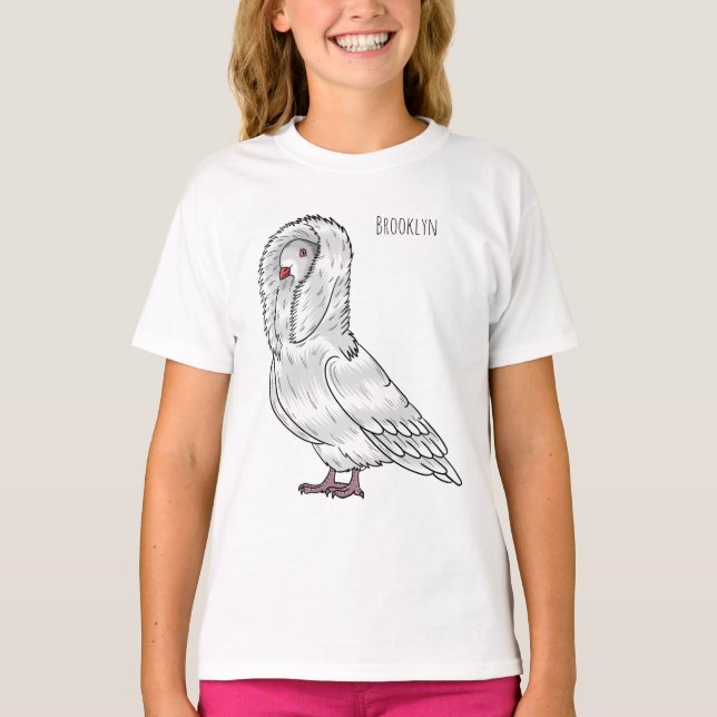 Jacobin-Taube-Cartoon T-Shirt (Vorderseite)