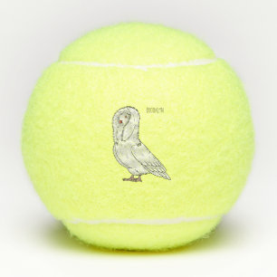 Jacobin-Taube-Cartoon Tennisbälle