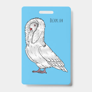 Jacobinentaube Vogel Cartoon-Illustration Ausweis