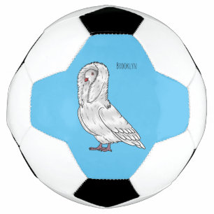 Jacobinertaube Vogel Cartoon-Illustration  Fußball