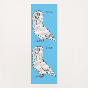 Jacobinertaube Vogel Cartoon-Illustration Yogamatte