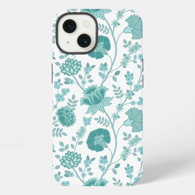 Jacobobobohne Blumenmuster Tees auf Weiß iPhone Hülle (Rückseite)
