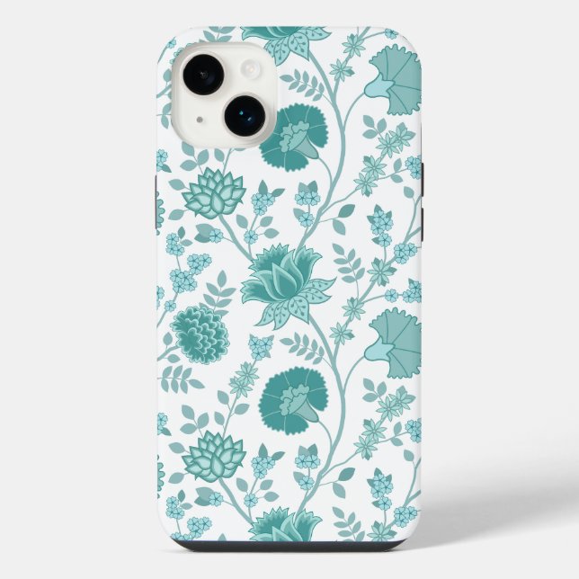 Jacobobobohne Blumenmuster Tees auf Weiß iPhone Hülle (Rückseite)