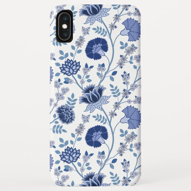 Jacobobobohnenfloral Big Pattern Blues auf Weiß Case-Mate iPhone Hülle (Rückseite)