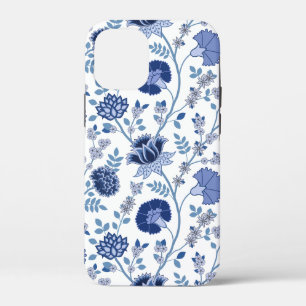 Jacobobobohnenfloral Big Pattern Blues auf Weiß Case-Mate iPhone Hülle