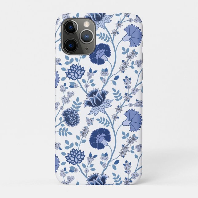 Jacobobobohnenfloral Big Pattern Blues auf Weiß Case-Mate iPhone Hülle (Rückseite)
