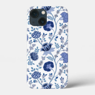 Jacobobobohnenfloral Big Pattern Blues auf Weiß Case-Mate iPhone Hülle
