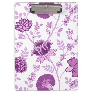 Jacobobobohnenfloral Lg Muster Pinks auf Weiß Klemmbrett