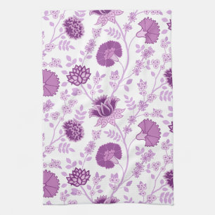 Jacobobobohnenflorale Big Pattern Pinks auf Weiß Geschirrtuch