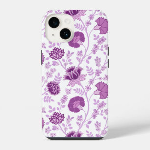 Jacobobobohnenflorale Big Pattern Pinks auf Weiß iPhone 14 Hülle