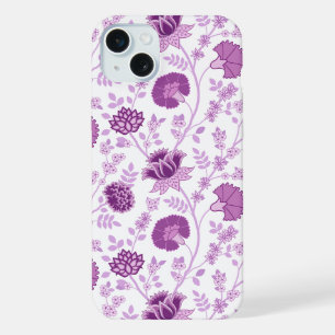 Jacobobobohnenflorale Big Pattern Pinks auf Weiß iPhone 15 Plus Hülle