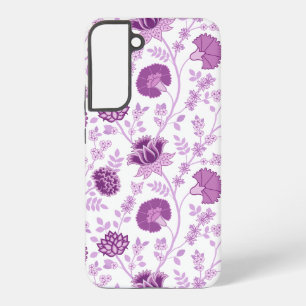 Jacobobobohnenflorale Big Pattern Pinks auf Weiß Samsung Galaxy Hülle
