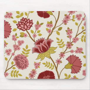 Jacobobohne Blumenmuster LG Muster Reds Pinks Gold Mousepad