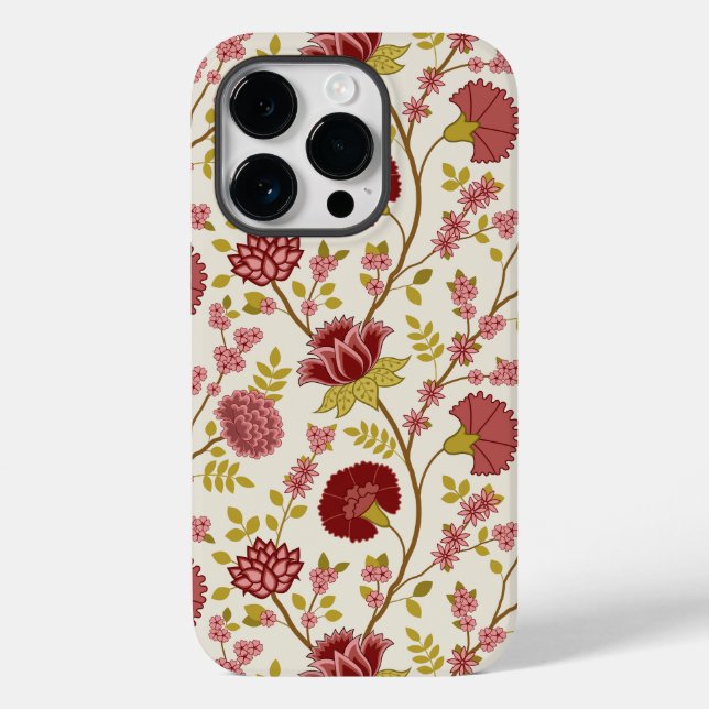 Jacobobohne Grosse Muster Reds Pinks Gold Creme Case-Mate iPhone Hülle (Rückseite)