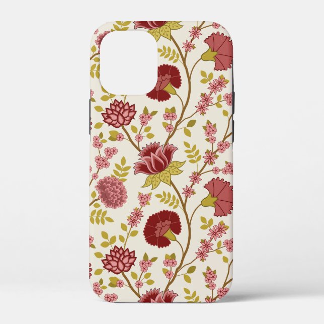 Jacobobohne Grosse Muster Reds Pinks Gold Creme Case-Mate iPhone Hülle (Rückseite)