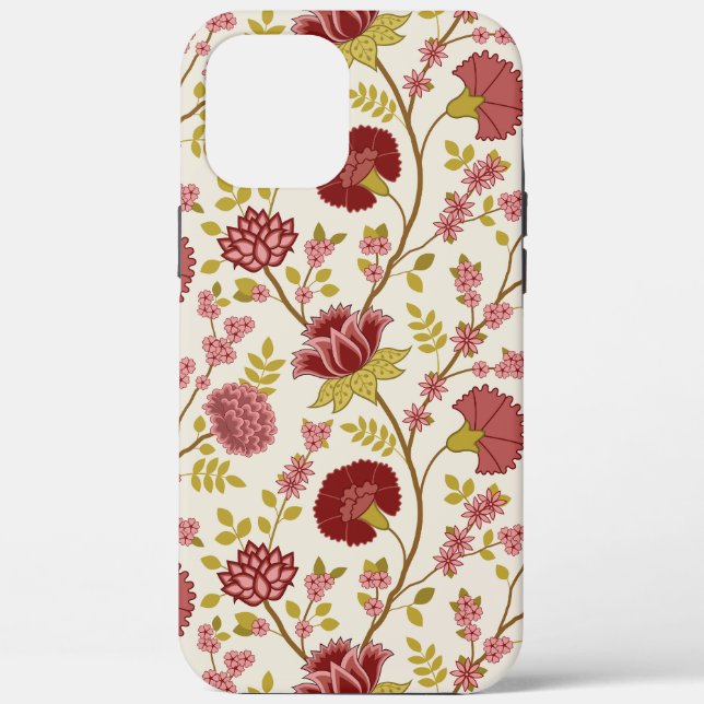 Jacobobohne Grosse Muster Reds Pinks Gold Creme Case-Mate iPhone Hülle (Rückseite)