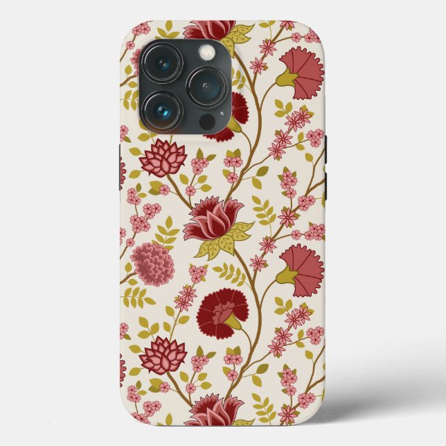 Jacobobohne Grosse Muster Reds Pinks Gold Creme Case-Mate iPhone Hülle (Rückseite)