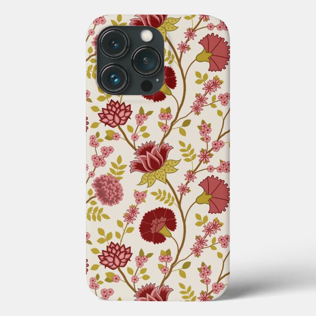 Jacobobohne Grosse Muster Reds Pinks Gold Creme Case-Mate iPhone Hülle (Rückseite)