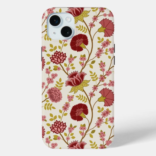 Jacobobohne Grosse Muster Reds Pinks Gold Creme Case-Mate iPhone Hülle (Rückseite)