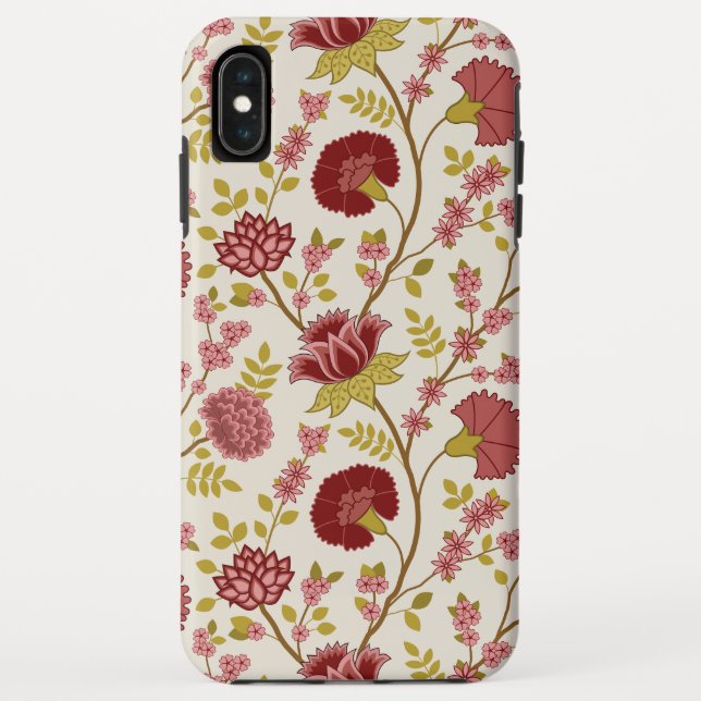 Jacobobohne Grosse Muster Reds Pinks Gold Creme Case-Mate iPhone Hülle (Rückseite)