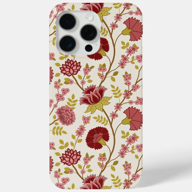 Jacobobohne Grosse Muster Reds Pinks Gold Creme Case-Mate iPhone Hülle (Rückseite)
