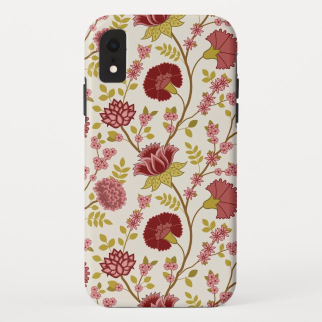 Jacobobohne Grosse Muster Reds Pinks Gold Creme Case-Mate iPhone Hülle (Rückseite)
