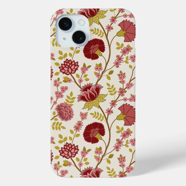 Jacobobohne Grosse Muster Reds Pinks Gold Creme Case-Mate iPhone Hülle (Rückseite)
