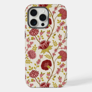 Jacobobohne Grosse Muster Reds Pinks Gold Creme iPhone 15 Pro Max Hülle