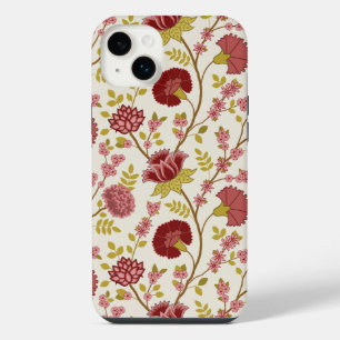 Jacobobohne Grosse Muster Reds Pinks Gold Creme iPhone 14 Plus Hülle