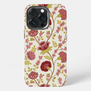 Jacobobohne Grosse Muster Reds Pinks Gold Creme iPhone 13 Pro Hülle