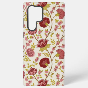 Jacobobohne Grosse Muster Reds Pinks Gold Creme Samsung Galaxy Hülle