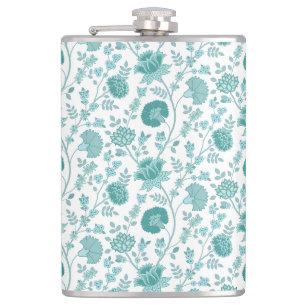 Jacobobohne Muster Tees auf Weiß Flachmann