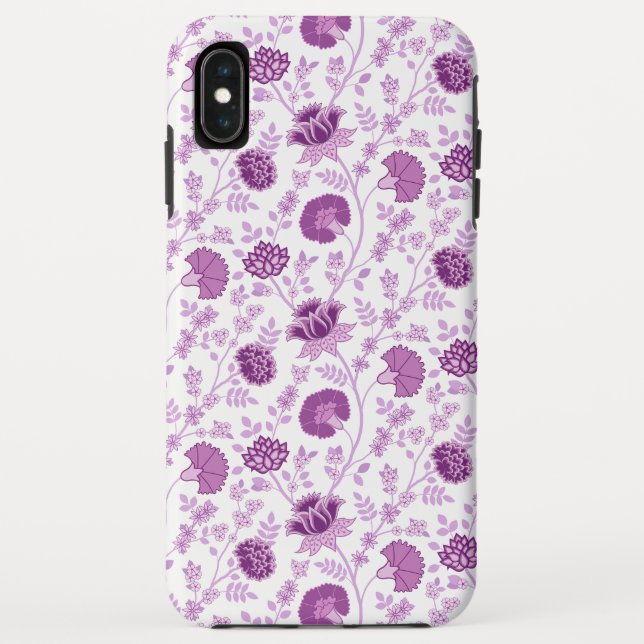 Jacobobohnenfloral Repeat Pattern Pinks auf Weiß Case-Mate iPhone Hülle (Rückseite)