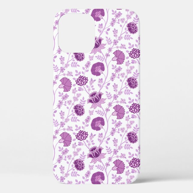 Jacobobohnenfloral Repeat Pattern Pinks auf Weiß Case-Mate iPhone Hülle (Rückseite)