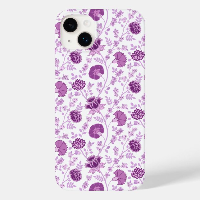 Jacobobohnenfloral Repeat Pattern Pinks auf Weiß Case-Mate iPhone Hülle (Rückseite)