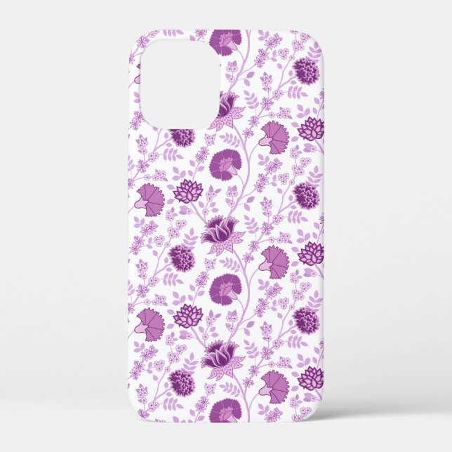 Jacobobohnenfloral Repeat Pattern Pinks auf Weiß Case-Mate iPhone Hülle (Rückseite)