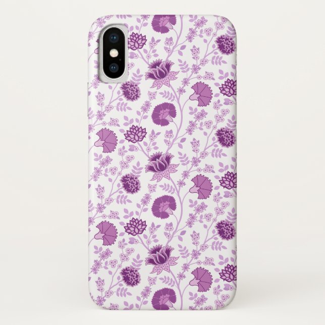 Jacobobohnenfloral Repeat Pattern Pinks auf Weiß Case-Mate iPhone Hülle (Rückseite)