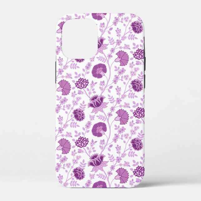 Jacobobohnenfloral Repeat Pattern Pinks auf Weiß Case-Mate iPhone Hülle (Rückseite)