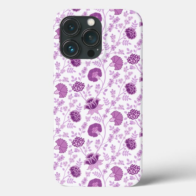 Jacobobohnenfloral Repeat Pattern Pinks auf Weiß Case-Mate iPhone Hülle (Rückseite)